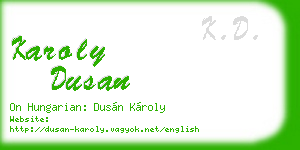karoly dusan business card